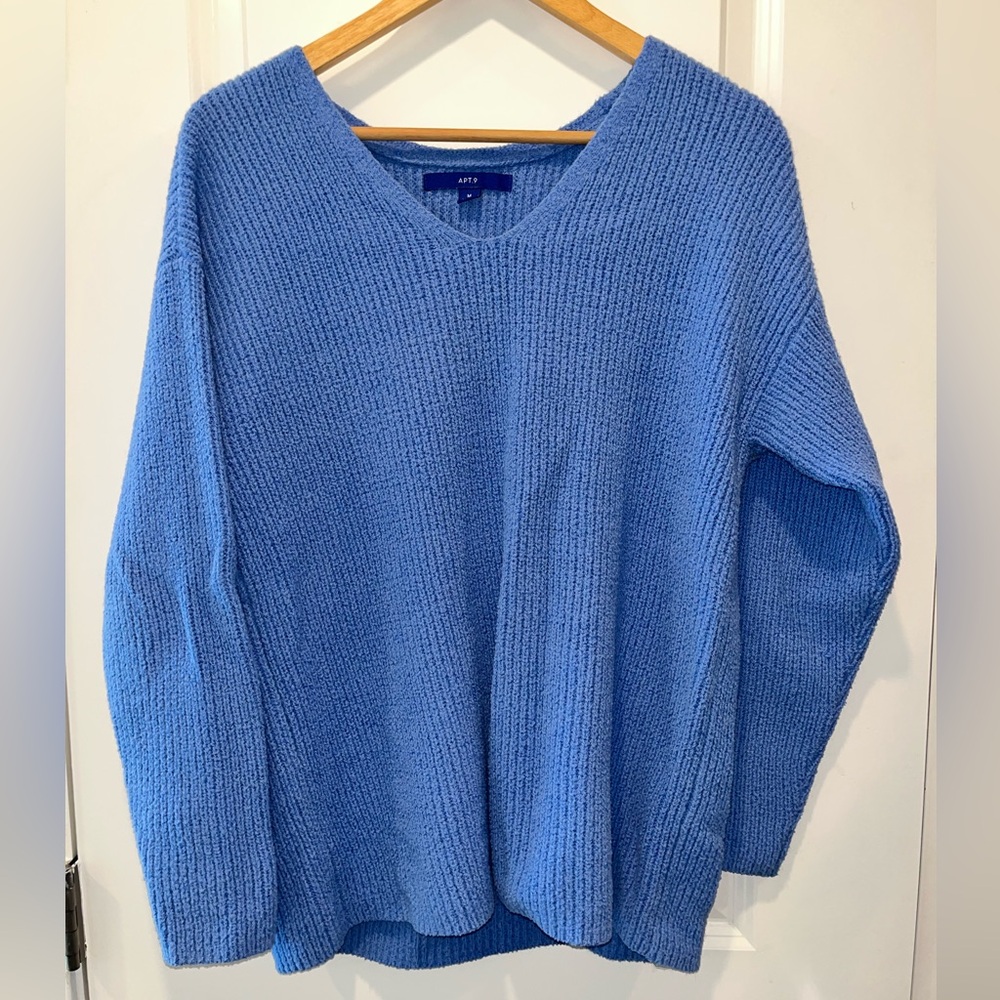 Women's Blue V-Neck Sweater